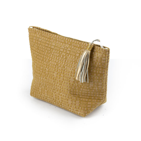 Medium Weaved Leather Pouch