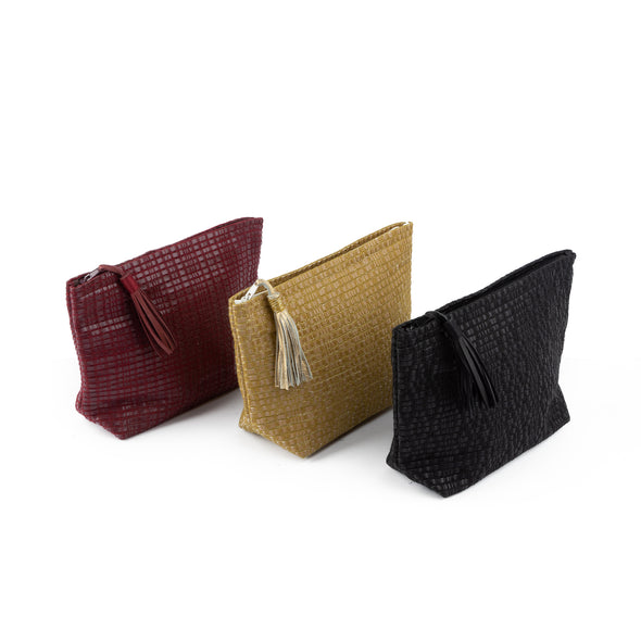 Medium Weaved Leather Pouch